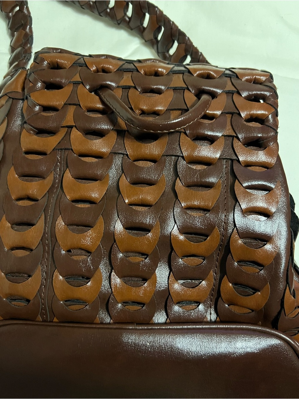 Unbranded Vegan Leather Braided Backpack - Picture 7 of 12